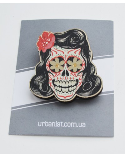 Значок дерев'ний Muerte Girl 