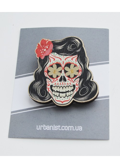 Значок дерев'ний Muerte Girl 