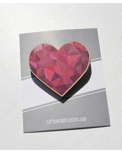 Значок дерев'ний Pink Heart
