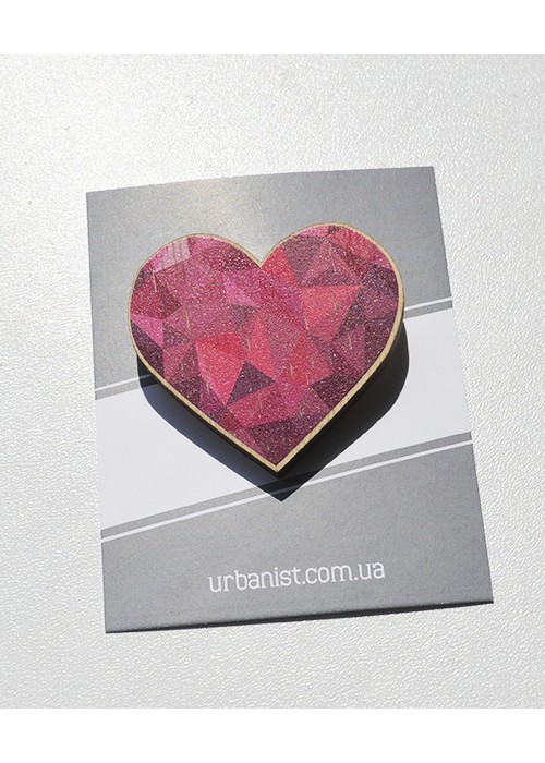 Значок дерев'ний Pink Heart
