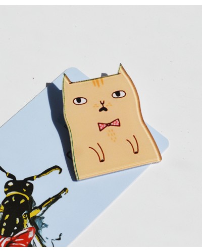 Пластиковий значок Bored Cat
