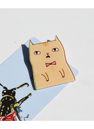 Пластиковий значок Bored Cat
