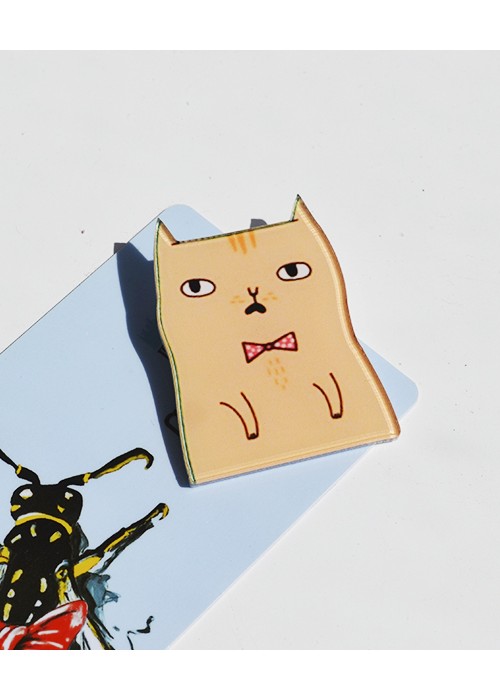 Пластиковий значок Bored Cat